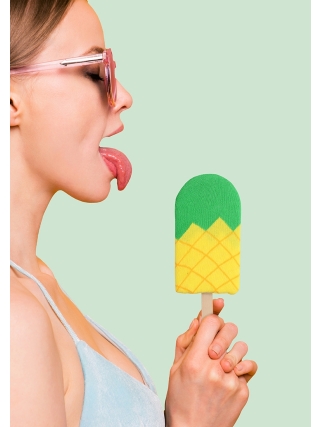 Funny Sokken - Ananas Ijs - Geel