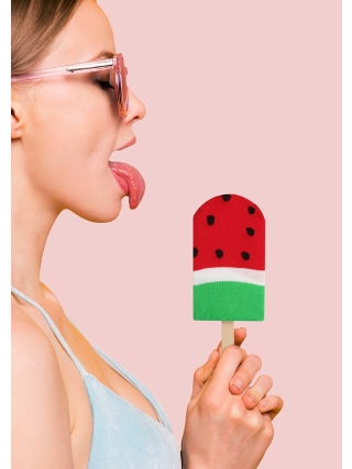 Funny Sokken - Watermeloen Ijs - Rood