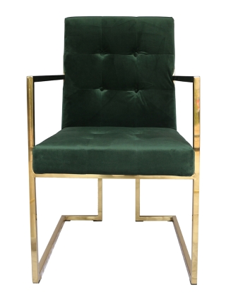 Siena Eetkamerstoel - Groen, Goud