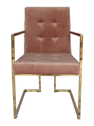 Siena Eetkamerstoel - Roze, Goud
