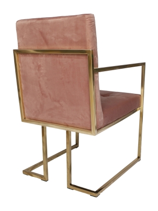 Siena Eetkamerstoel - Roze, Goud
