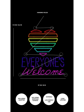 Everyone Is Welcome - LED Neon Sign