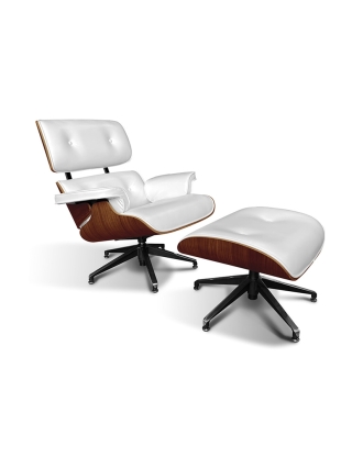 San Fransisco Loungestoel met Voetenbank - Wit, Rose