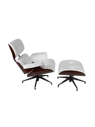 San Fransisco Loungestoel met Voetenbank - Wit, Rose