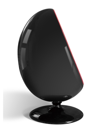 York - Egg Loungestoel - Zwart, Rood