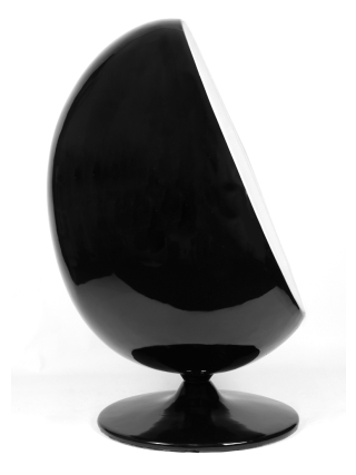 York - Egg Loungestoel - Zwart, Wit
