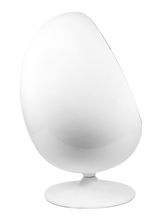 York - Egg Loungestoel - Wit, Zwart