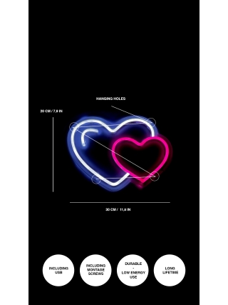 Double Heart - LED Neon Sign
