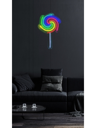 Rainbow Lollipop - LED Neon Sign