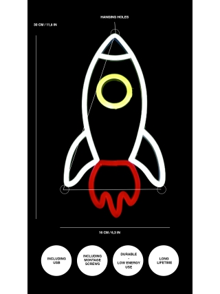 Space Rocket - LED Neon Sign