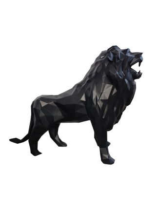 Fyberglass Sculptuur - Leeuw - Zwart
