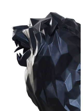 Fyberglass Sculptuur - Leeuw - Zwart