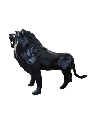 Fyberglass Sculptuur - Leeuw - Zwart