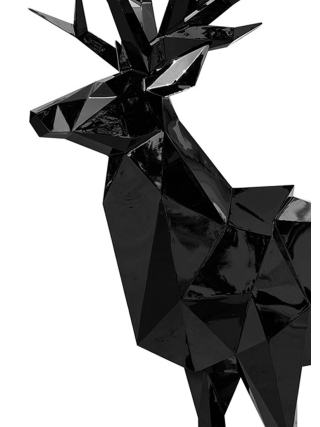 Fyberglass Sculptuur - Hert - Zwart