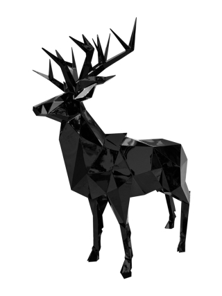Fyberglass Sculptuur - Hert - Zwart