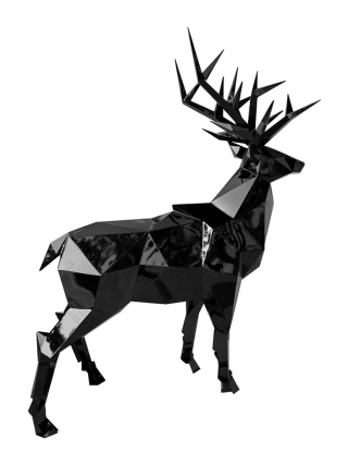 Fyberglass Sculptuur - Hert - Zwart
