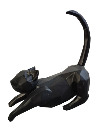 Fyberglass Sculptuur - Katten, set van 2 - Zwart