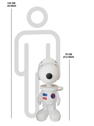 Fyberglass Sculptuur - Ruimte Hond Stripfiguur - Wit
