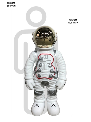 Fyberglass Sculptuur - Astronaut - Wit