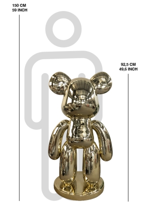 Fyberglass Sculptuur - Brick Beer Figuur - Goud