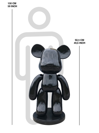Fyberglass Sculptuur - Fashion Brick Beer Figuur - Zwart
