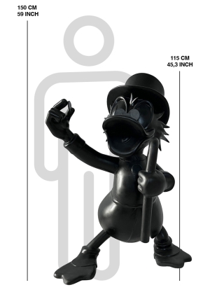 Fyberglass Sculptuur - Eend Stripfiguur - Zwart