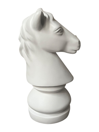 Fyberglass Sculptuur - Schaakspel - Zwart, Wit
