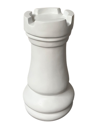 Fyberglass Sculptuur - Schaakspel - Zwart, Wit