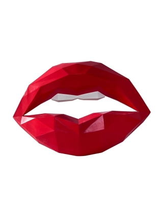 Fyberglass Sculptuur - Lippen - Rood, Wit