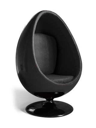 York - Egg Loungestoel - Zwart, Zwart