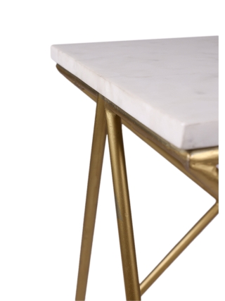 Scott Salontafel - Goud, Wit Marmerlook