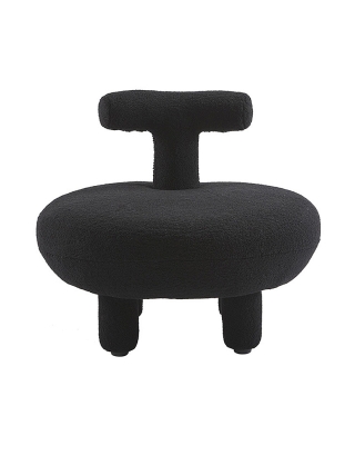 Orlando Teddystof Loungestoel - Zwart