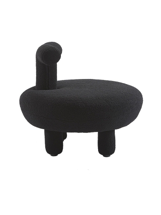 Orlando Teddystof Loungestoel - Zwart