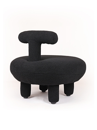 Orlando Teddystof Loungestoel - Zwart
