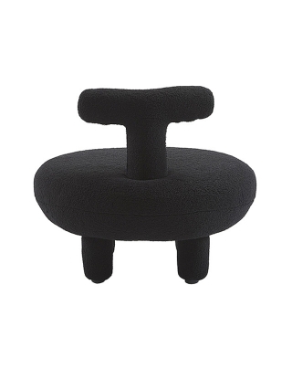 Orlando Teddystof Loungestoel - Zwart