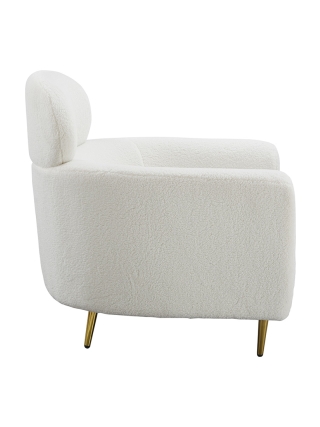 Orleans Teddystof Loungestoel - Wit