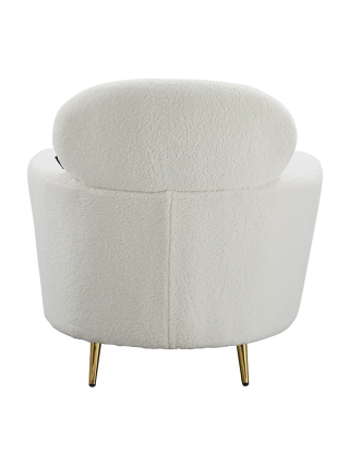 Orleans Teddystof Loungestoel - Wit