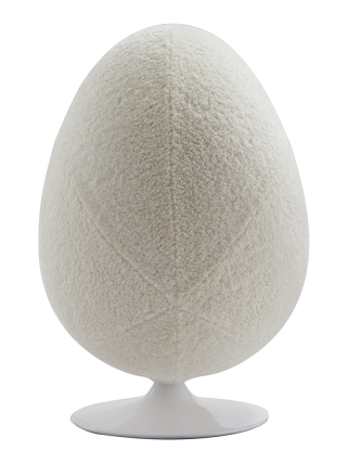 York - Egg Loungestoel - Beige, Wit