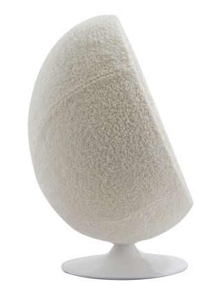 York - Egg Loungestoel - Beige, Wit