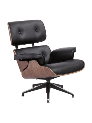 San Fransisco  Loungestoel met Voetenbank - Zwart, Bruin