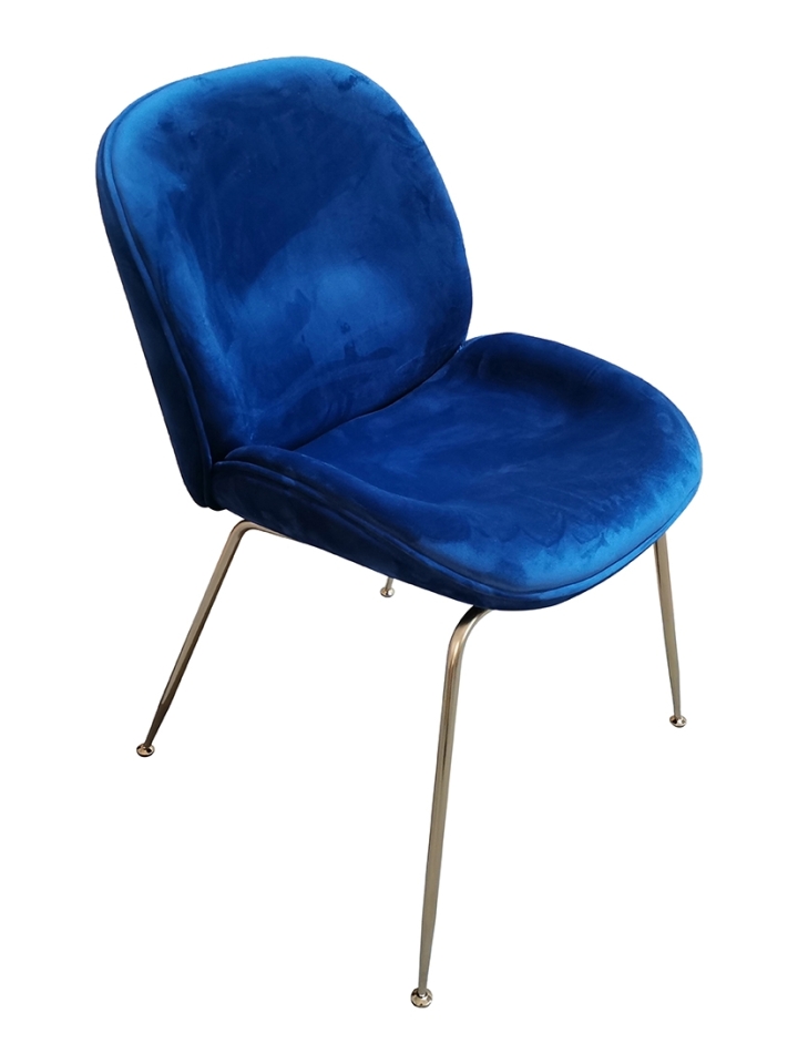 Milaan Eetkamerstoel - Blauw, Goud
