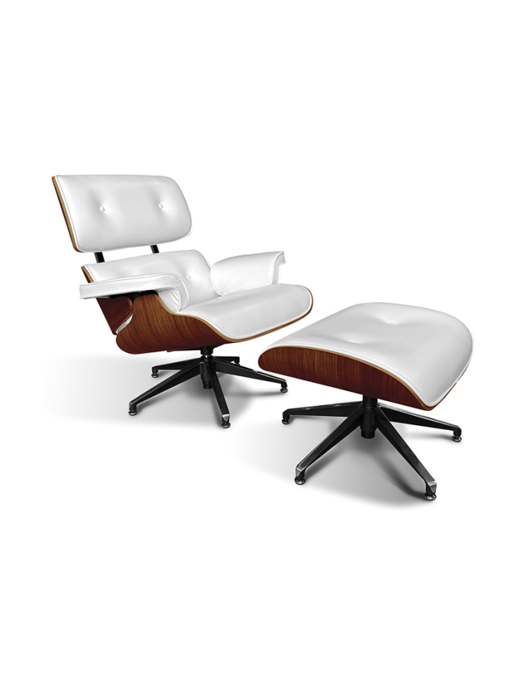 San Fransisco Loungestoel met Voetenbank - Wit, Rose