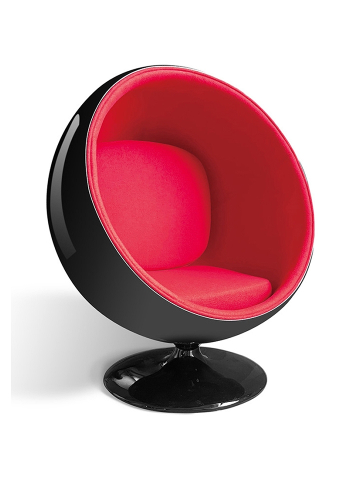 Bolton Loungestoel - Zwart, Rood