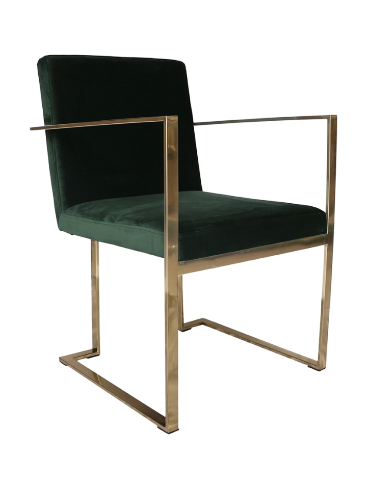 Kansas Eetkamerstoel - Groen, Goud