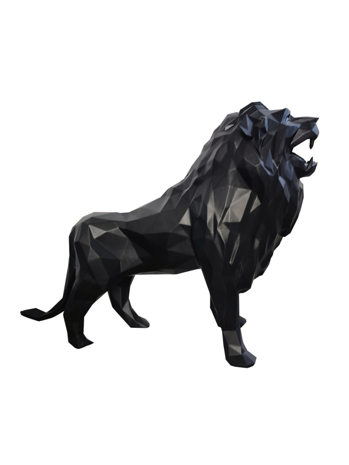 Fyberglass Sculptuur - Leeuw - Zwart
