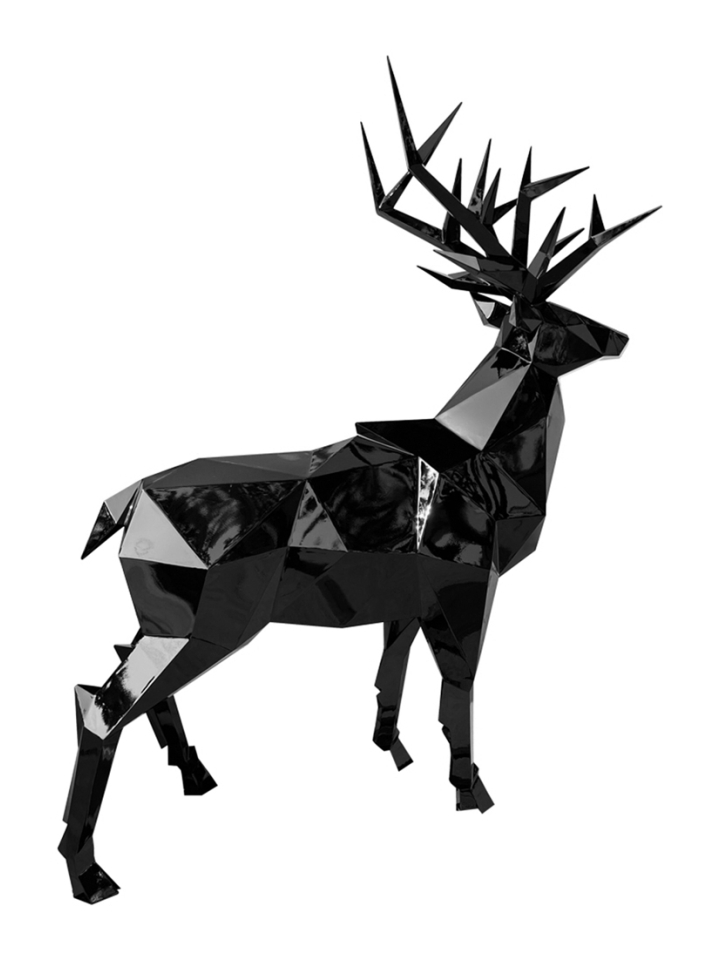 Fyberglass Sculptuur - Hert - Zwart