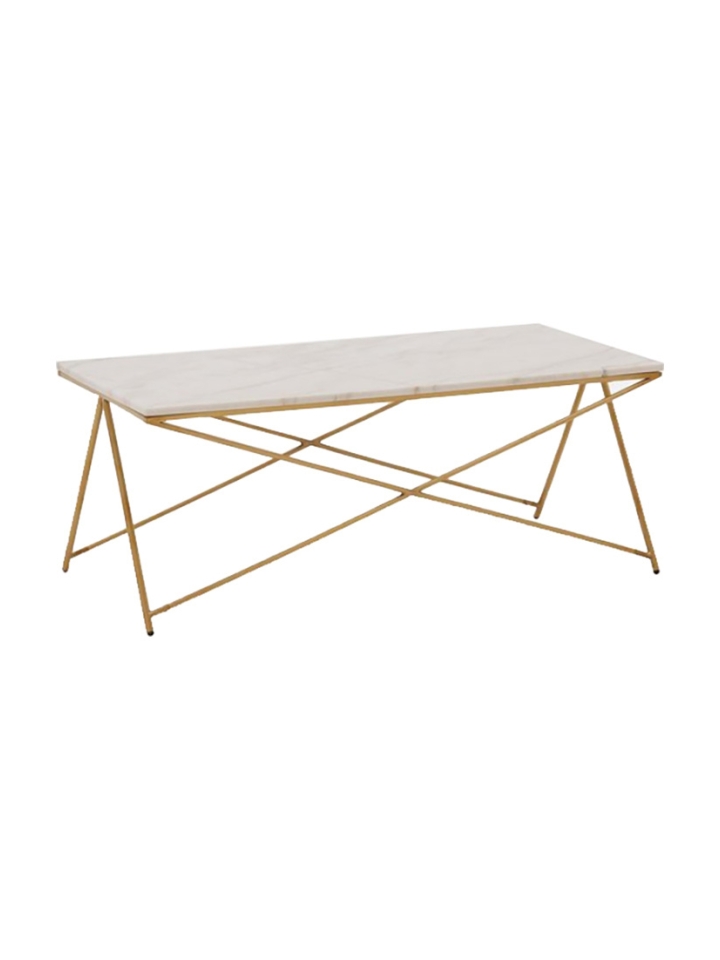Scott Salontafel - Goud, Wit Marmerlook