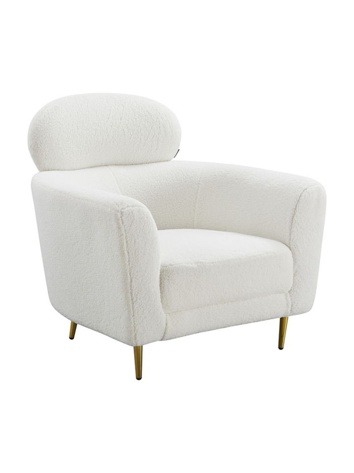 Orleans Teddystof Loungestoel - Wit