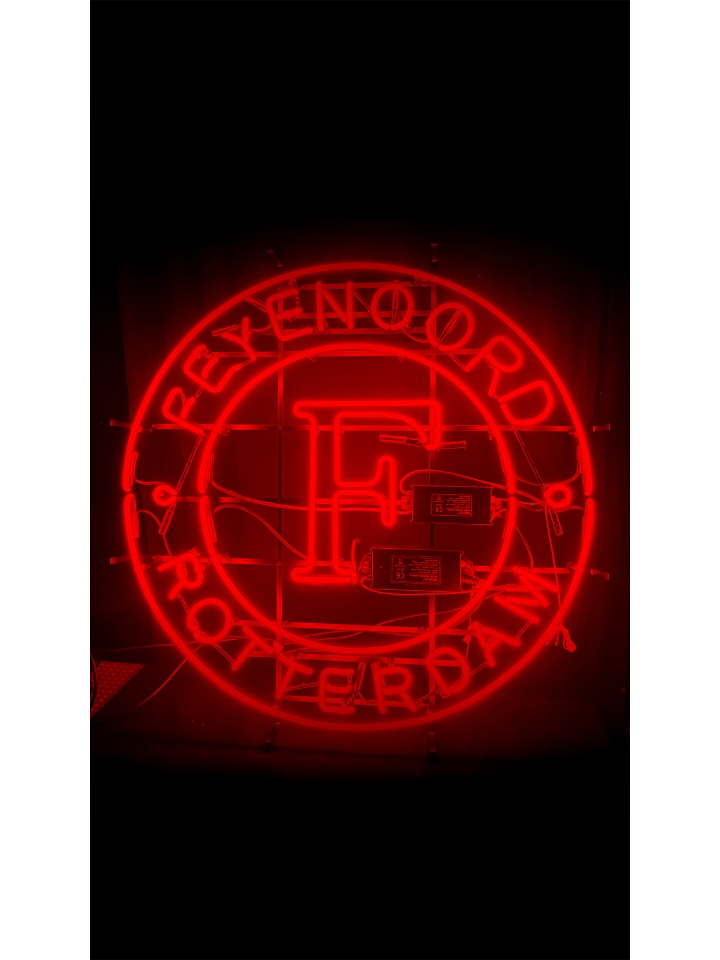 Voetbal Feyenoord Logo - Glas Neon Sign - Rood