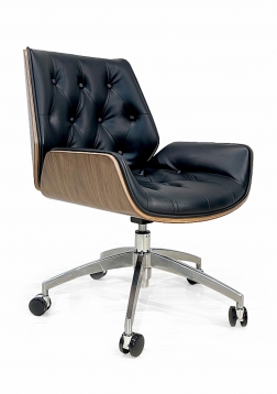 OHNO -Sofia Desk Chair-Black / Walnut Wood
